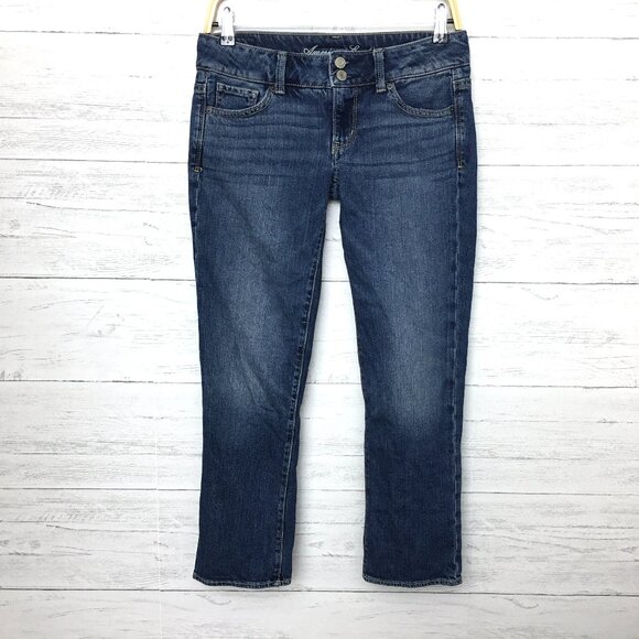 American Eagle Outfitters Artist Jeans Straight Leg Low Rise size 2 length 26" - Picture 1 of 8